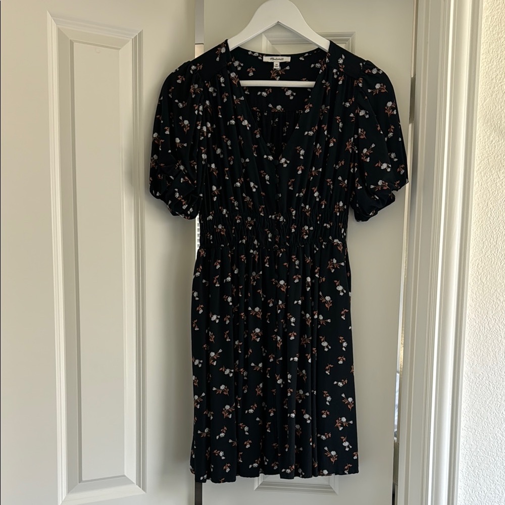 Madewell Floral Black Dress